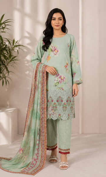 Lawn Printed Cutwork Shirt