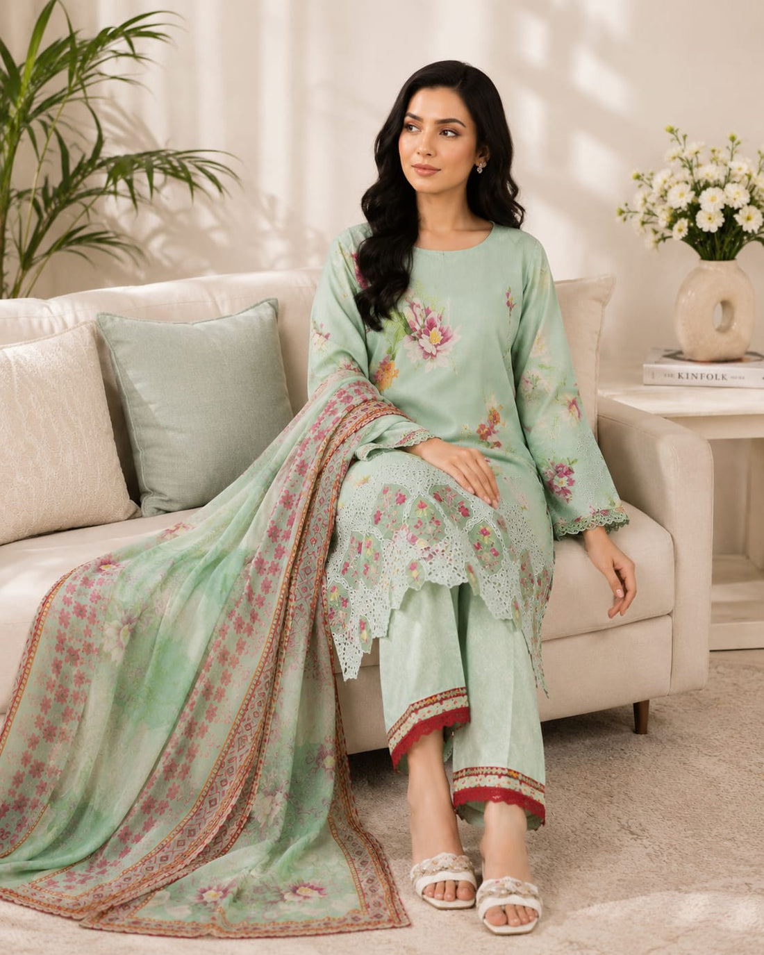 Lawn Printed Cutwork Shirt