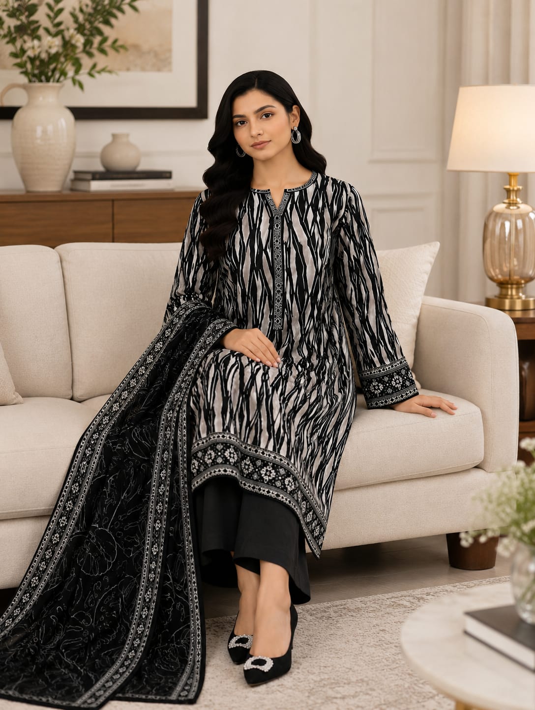 Digital Printed Cambric 3-Piece