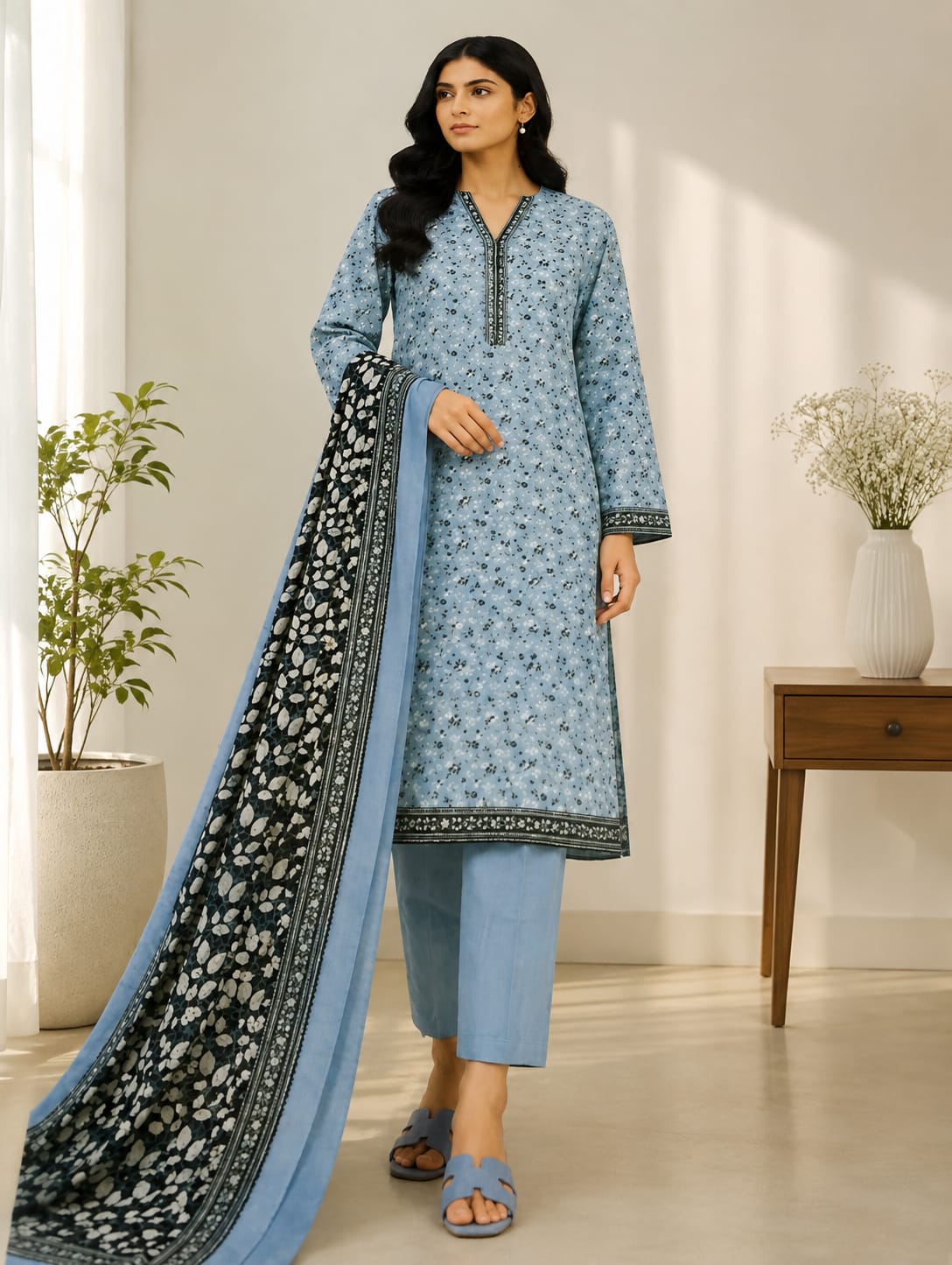 Digital Printed Cambric 3-Piece